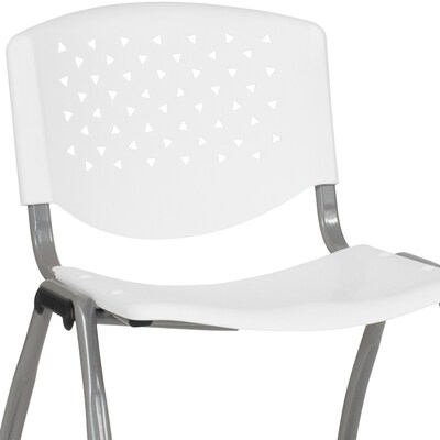 Flash Furniture HERCULES Series Plastic Stack Chair, White, 5 Pack (5RUTF01AWH)