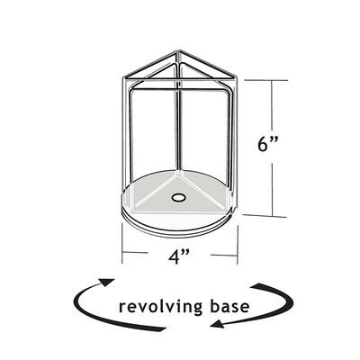 Azar Displays 4 x 6 Three-Sided Revolving Sign and Menu Holder, Top Loading, White Acrylic (193726-WHT)
