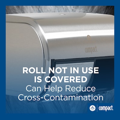 Compact 2-Roll Side-by-Side Coreless Toilet Paper Dispenser by GP PRO, Stainless (56798)