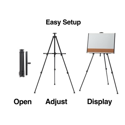63 Wooden Tripod Artist Display Easel with Tray, A-Frame Adjustable Easel  Stand