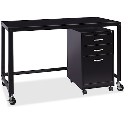 Lorell SOHO 48" W Personal Mobile Desk, Black (LLR34417)