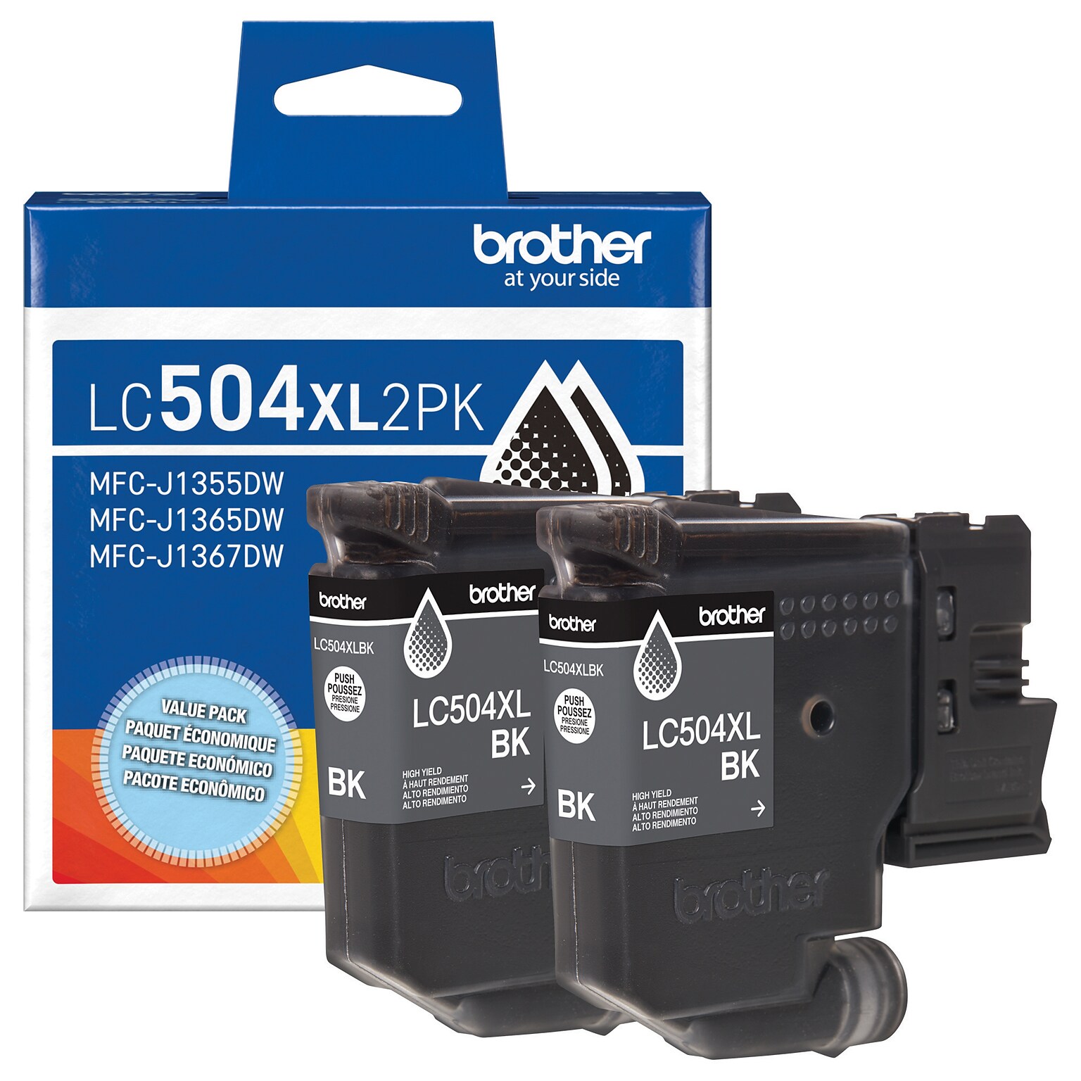 Brother LC504XL Black High Yield Ink Cartridge (LC504XL2PKS)