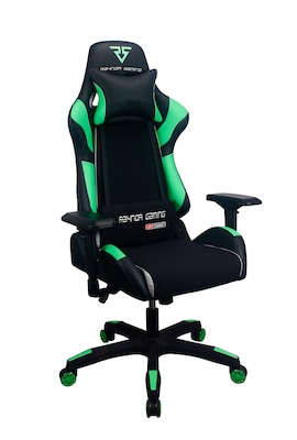 Raynor Group Energy Pro Series Fabric/Polyurethane Gaming Chair, Black/Green (G-EPRO-GRN)