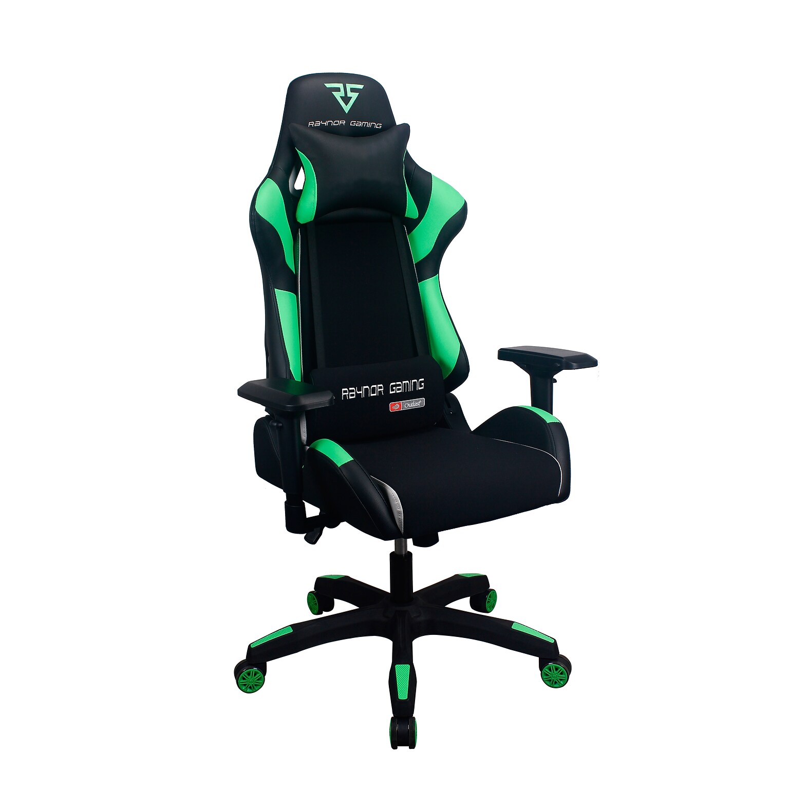 Raynor Group Energy Pro Series Fabric/Polyurethane Gaming Chair, Black/Green (G-EPRO-GRN)