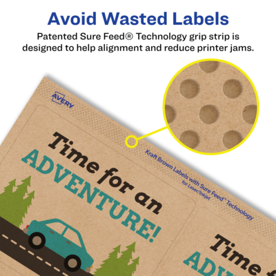 Avery Laser/Inkjet Rectangle Multipurpose Labels, 4" x 3-1/3", Kraft Brown, 400 Labels/Box ( 94223)