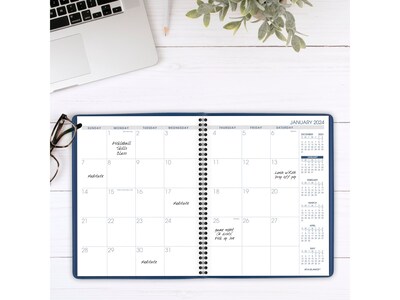 2025 AT-A-GLANCE 7 x 8.75 Monthly Planner, Faux Leather Cover, Blue (70-124-20-25)
