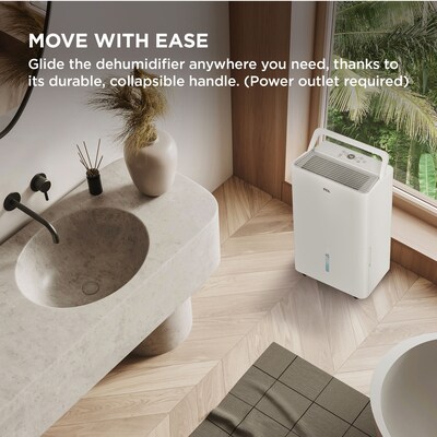 TCL 32-Pint Portable Dehumidifier, 3-Speed, Covers up to 3000 sq. ft., White (T32DC9R)