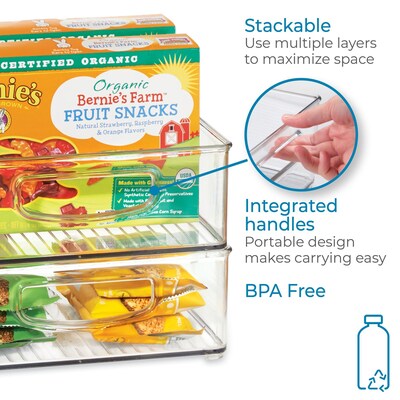 iDESIGN Small Stackable Plastic Storage Bin, Clear (63698)