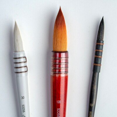 Silver Brush Squirrel Atelier Quill Brushes, 3/Pack (SLVQL5355)