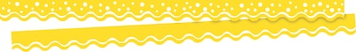 Barker Creek Happy Lemon Yellow Double-Sided Scalloped Edge Border, 39 x 2.25, 13/Pack