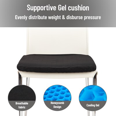 Mind Reader Ergonomic Seat Cushion with Gel Core, Black (HCMB-BLK)