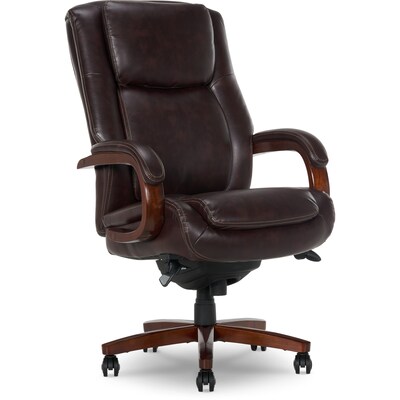La-Z-Boy Winston Ergonomic Faux Leather Executive Big & Tall Chair, 400 lb. Capacity, Brown (44763)