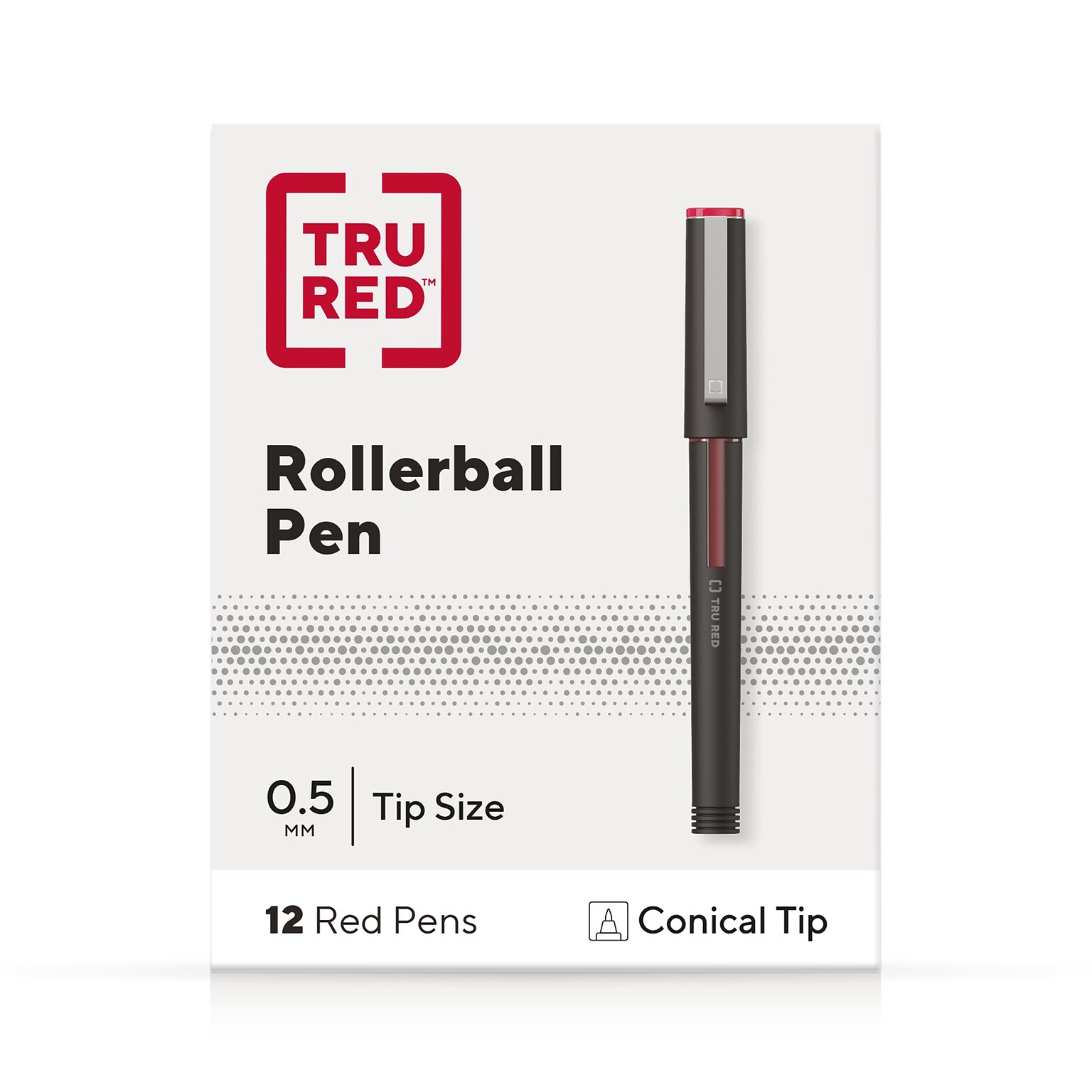 TRU RED™ Rollerball Pens, Fine Point, Red, Dozen/Pack (TR57323)