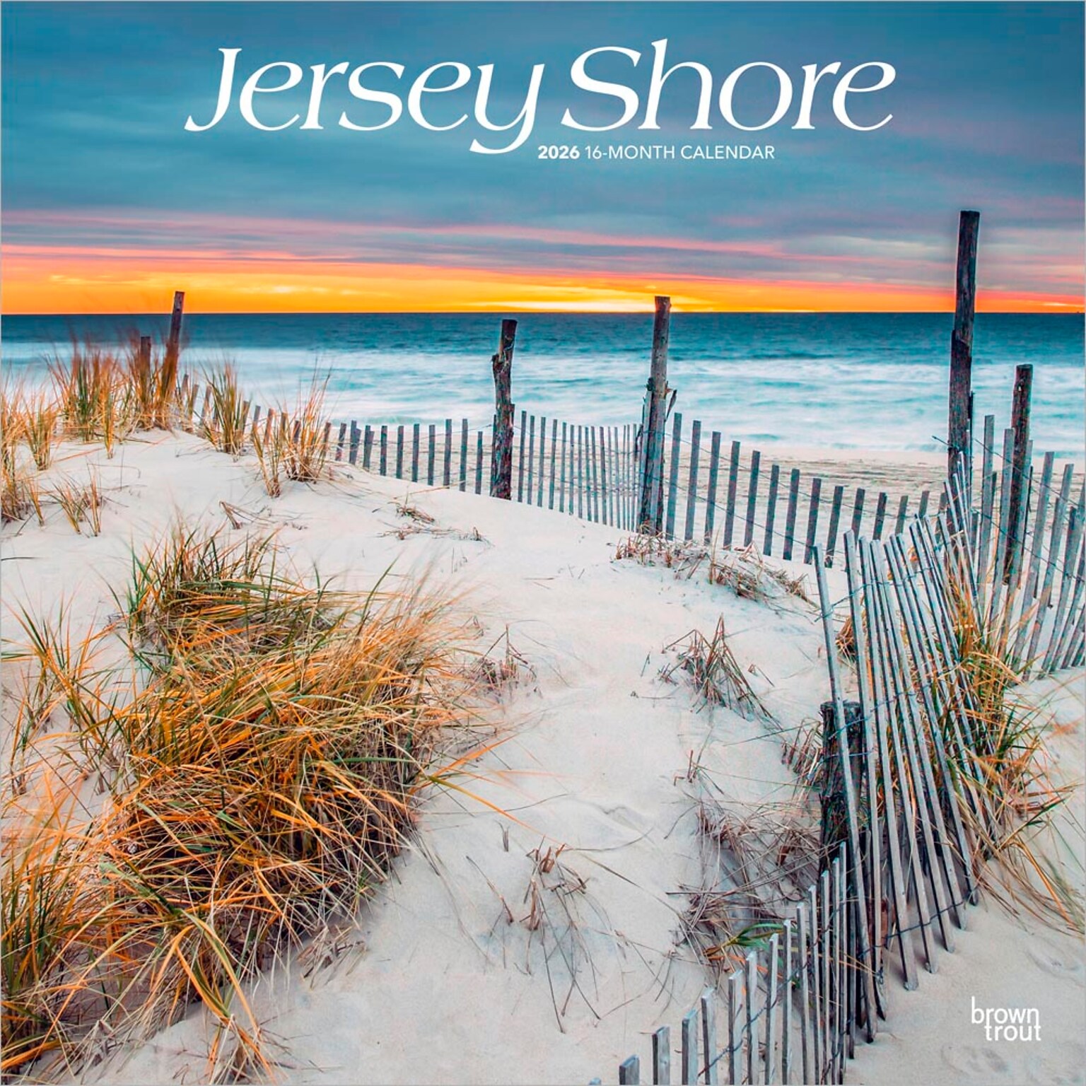 2026 BrownTrout Jersey Shore 12 x 12 Monthly Wall Calendar (9798330704019)