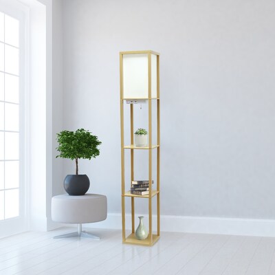 Creekwood Home Classix 62.5" Floor Lamp with Rectangular Shade, Tan (CWF-3009-TN-LB)