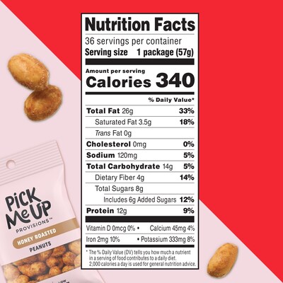 Pick Me Up Provisions™ Honey Roasted Peanuts, 2 oz., 36 Bags/Box? (PM63391)