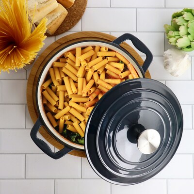 MegaChef Cast Iron 2 Quart Dutch Oven, Dark Blue (936119981M)