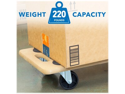 Mount-It! Small Platform Mover Dolly, 220 lb. Capacity, Light Brown (MI-925)