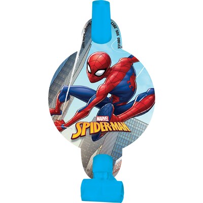 Party City Spider-Man Webbed Wonder Blowouts, Assorted Colors, 8/Pack (AM331860-NS)