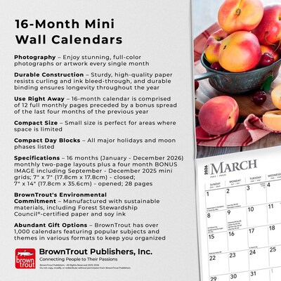 2026 BrownTrout Kitchen 7" x 7" Monthly Wall Calendar (9798330704064)