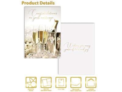 Better Office Wedding Card with Envelope, 7" x 5", Multicolor (64634-1PK)