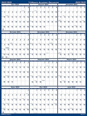 2022-2023 House Of Doolittle 24 x 18 Monthly Dry Erase Wall Calendar, Blue (HOD3965)
