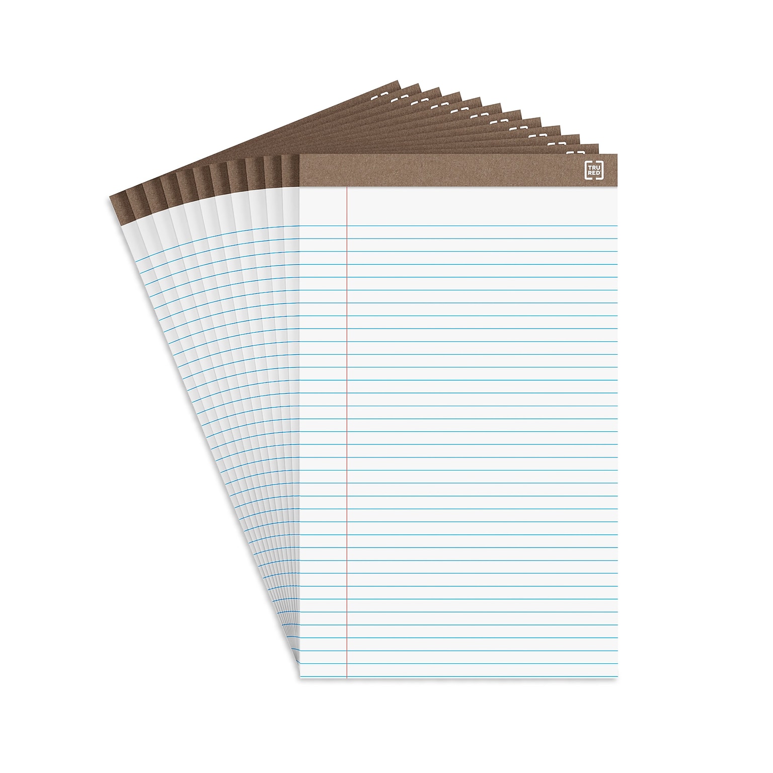 Staples Notepads, 8.5 x 14 (legal), Wide Ruled, White, 50 Sheets/Pad, Dozen Pads/Pack (58189)