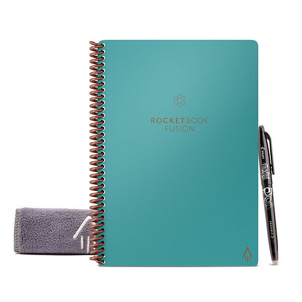 Rocketbook Fusion Reusable Notebook Planner Combo, 6 x 8.8, 7 Page Styles, 42 Pages, Teal (EVRF-E-RC-CCE-FR)