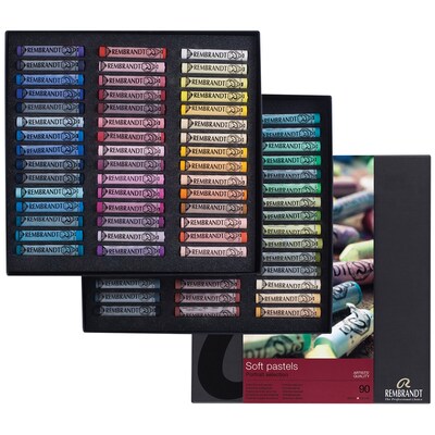 Rembrandt Soft Full Stick Pastel Cardboard Portrait Selection Box Set, Assorted Colors, 90/Set (RBX31823093)