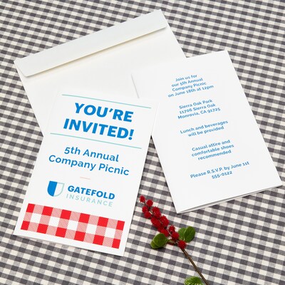 Avery Half-Fold Greeting Cards with Envelopes, 5.5" x 8.5", Matte White, Inkjet, 30/Pack (08316)