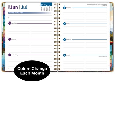 2027 Excello Brands 9" x 11" Weekly & Monthly Standard Planner, Paperboard Cover, Lake View (FSHN-CY27-8511-82)