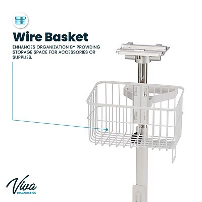 Viva Comfort Universal Vital Signs Monitor Mobile Stand with Mounting Plate for Edan M3, White (ADIME912-C-MP-06-MK)