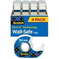 Scotch Wall-Safe Transparent Clear Tape Refill, 0.75 x 18.05 yds., 1 Core, 4 Rolls/Pack (4183)