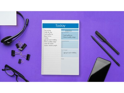 Better Office Today Notepad, 7" x 10", Ruled, Assorted Colors, 52 Sheets/Pad, 4 Pads/Pack (25831-4PK)