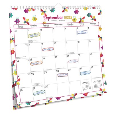 2025 BrownTrout Busy Bees 12" x 12" Monthly Square Wire-O Wall Calendar (9781975478520)