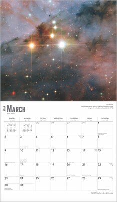 2025 BrownTrout NASA Explore the Universe 7" x 12" Monthly Deluxe Wall Calendar (9781975473105)