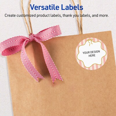Avery Round Laser/Inkjet Multipurpose Labels, 2", White, 120/Pack (19479371130)