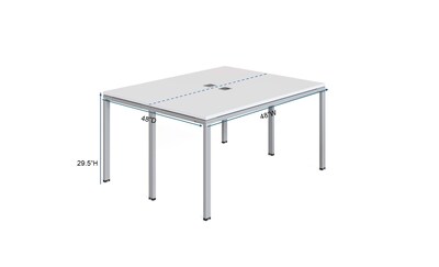 Boss Office Products Simple System 48"W Desk, White, 2/Set (SGSD013-110-WT)