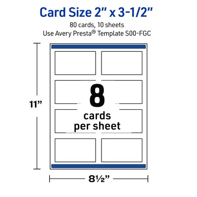 Avery Gold-Pink Berries Matte Blank Card, White, 80/Pack (S00-FGC)