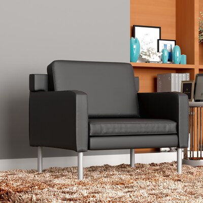 Boss Vinyl Lounge Chair, Black (BR8001AM-BK)