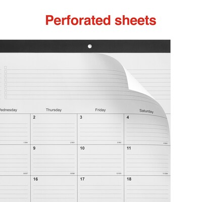 2025 Staples 22" x 17" Desk Pad Calendar, Black (ST12951-25)