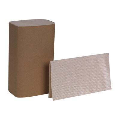 Pacific Blue Basic Recycled Single Fold Paper Towels, 1-ply, Brown, 250 Sheets/Pack, 16 Packs/Carton (23504)