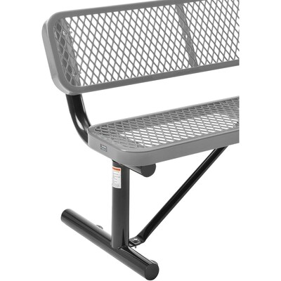 Global Industrial 4' Outdoor Steel Bench w/ Backrest, Expanded Metal, Gray (695743GY)