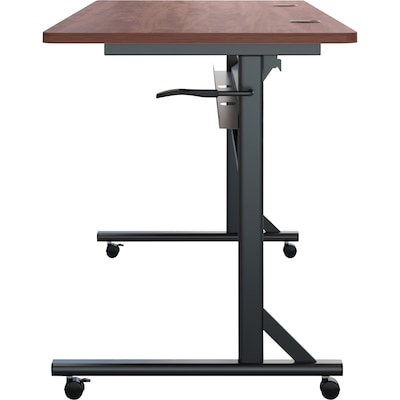 Lorell Shift 2.0 24"W x 60"D Foldable Flip & Nesting Mobile Table, Laminated, With Wheels, Cherry (LLR60762)