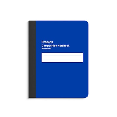 Staples® Poly Composition Notebook, 7.5 x 9.75, Wide Ruled, 80 Sheets, Assorted Colors (ST54890)