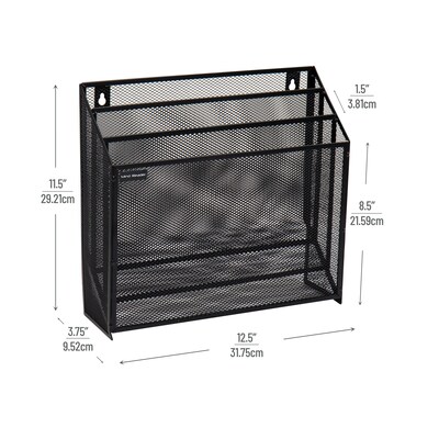 Mind Reader 3-Pocket Metal Mesh Mountable Wall File, Letter Size, Black (WAFIST3-BLK)