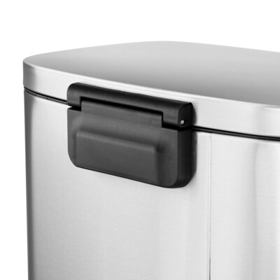 Elama Stainless Steel Indoor Step Trash Can, 13 Gallon, Silver (938121452M)