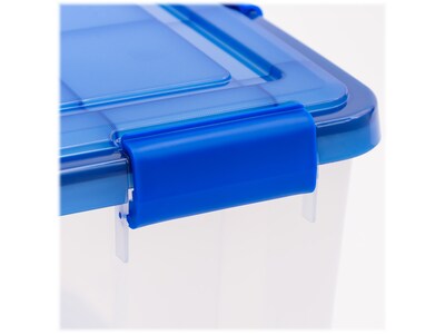 Iris WeatherPro 62.4 Qt. Latch Lid Storage Bin, Clear/Blue (500203)