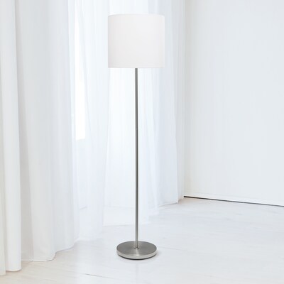 Simple Designs 57" Floor Lamp with Drum Shade, White (LF2004-WHT)
