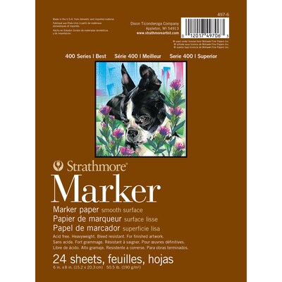 Strathmore 400 Series 6 x 8 Marker Pad, 24 Sheets/Pad, 3/Bundle (STTP497606-3)